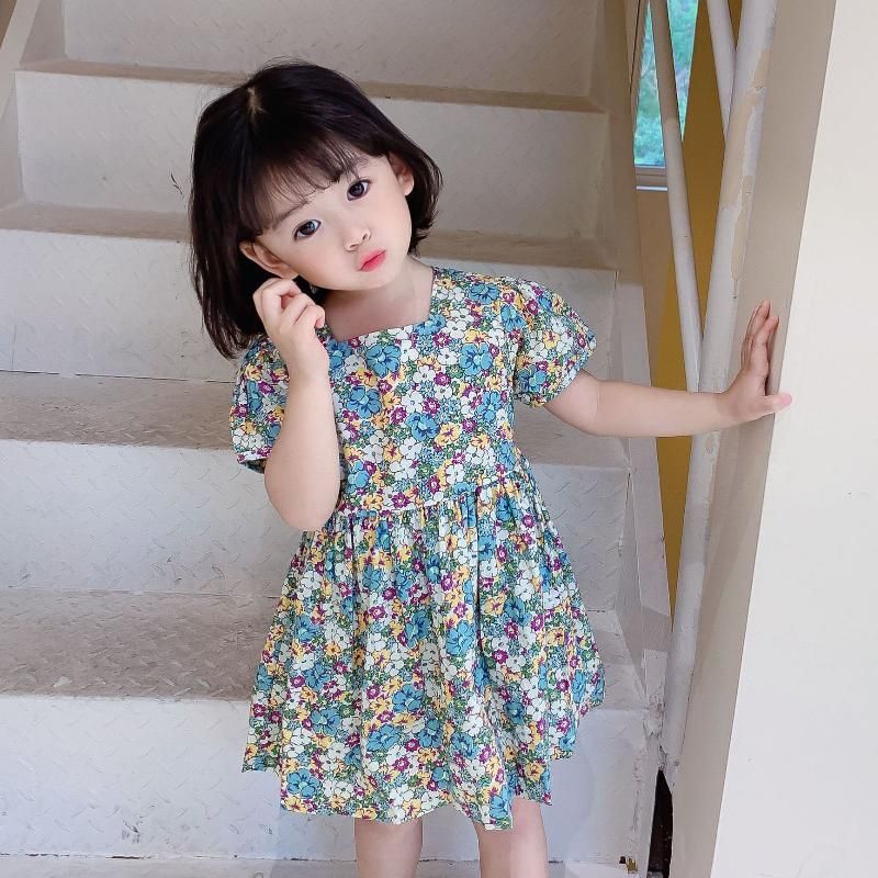 Acheter 1 7t Enfant Enfant Enfant Bebe Fille Vetements Ete Floral Robe Elegant Manches Courtes Fleur Robe De Soleil Playa Jolie Robe De Fille De Tenue Douce De 11 6 Du Wujinxiajiu