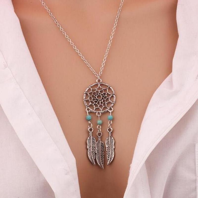 Dream Catcher Pendant Angel Wings Eagle Charm Bead Choker Necklace Woman Jewelry Dream Catcher Pendant Angel Wings Eagle Charm Bead Choker Necklace Woman Jewelry