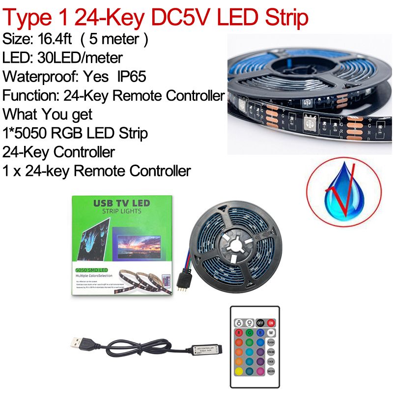 IP65 24-Key Controller-16.4ft LED Strip