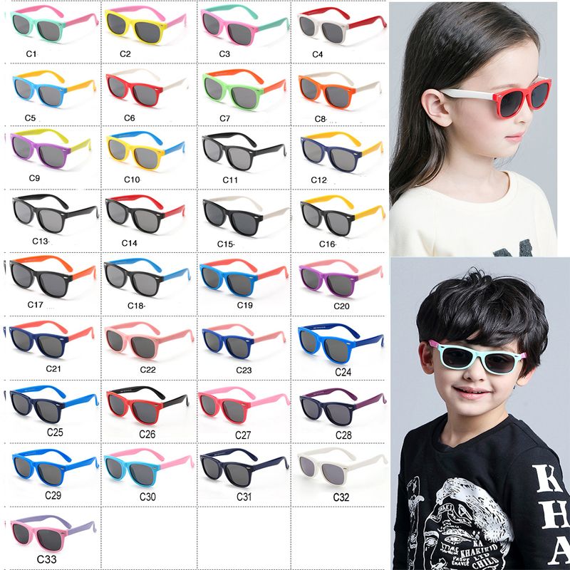 Gafas de sol polarizadas para niños silicona Plaza Chicos y Girls'Gasses UV400 Diseño de marca Soft Safety Kids Beach Gafas