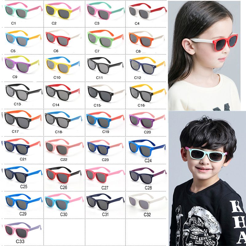 Gafas de sol polarizadas para niños de silicona Plaza Chicos Girls'Gasses UV400 Diseño marca Soft Safety Kids Beach Gafas