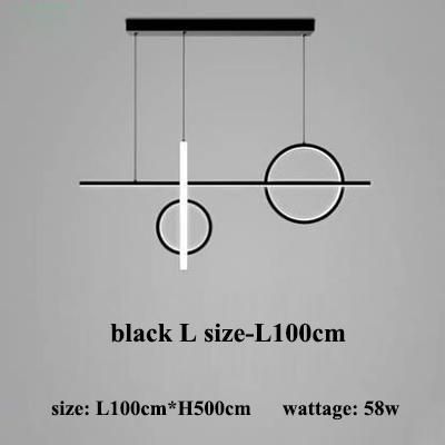 Svart L-L100CM varmt ljus (3000K)