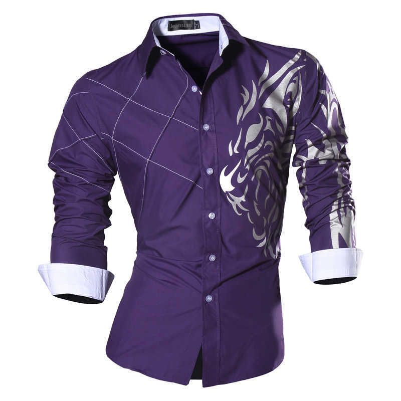 jeansian De Manga Larga De Los Hombres De Moda Slim Fit Camisas Men Fashion Shirts 8397
