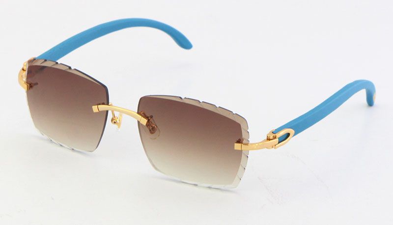 Lente marrone oro in legno blu