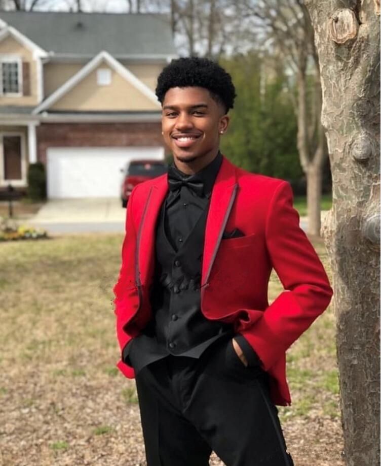 Red Blazer Jacket Men One Button Prom 