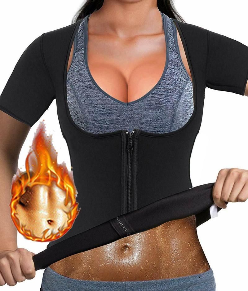 Full Body Shaper Women Firm Control Neoprene Sauna Zipper Suits Waist Trainer LB 
