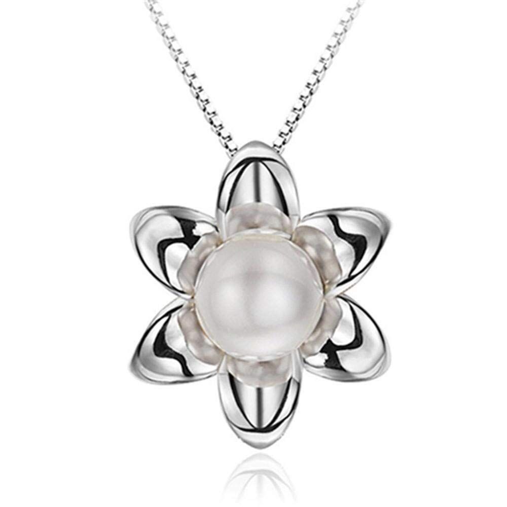 8mm Sterling Silber Clavicle Halskette Sonnenblume Pearl Anhänger Weibliche Natürliche Süßwasserperlen Hochzeit Schmuck S925 Jubiläumsgeschenk