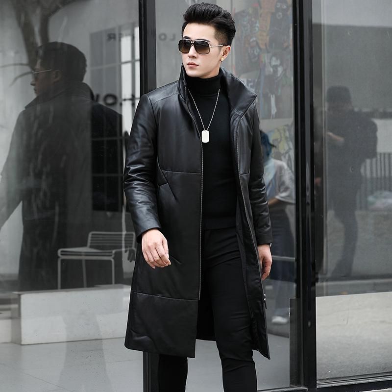 Compra Cuero De Los Hombres Faux Chaqueta Genuina Hombres Vaca Pato Abajo  Abrigo De Invierno Largo Para Ropa Para Hombre 2021 Jaqueta De Raro Barato  | Entrega Rápida Y Calidad | Es.Dhgate