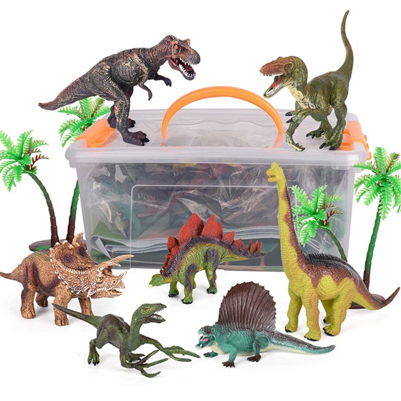 60 piezas de juguete dinosaurio Playset figuras realistas educativas con estera 