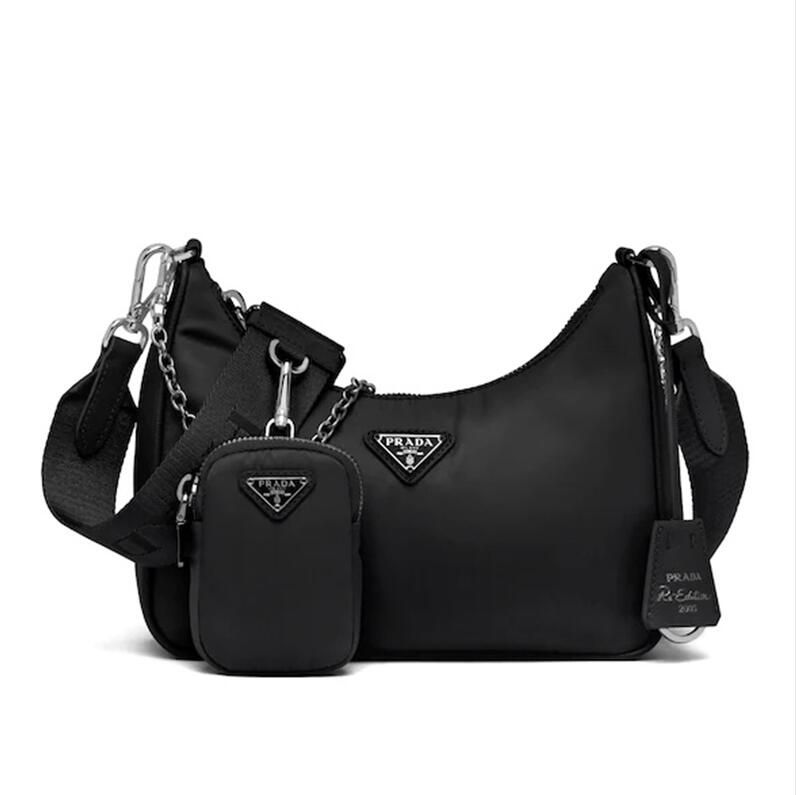 prada recycled nylon shoulder bolsa