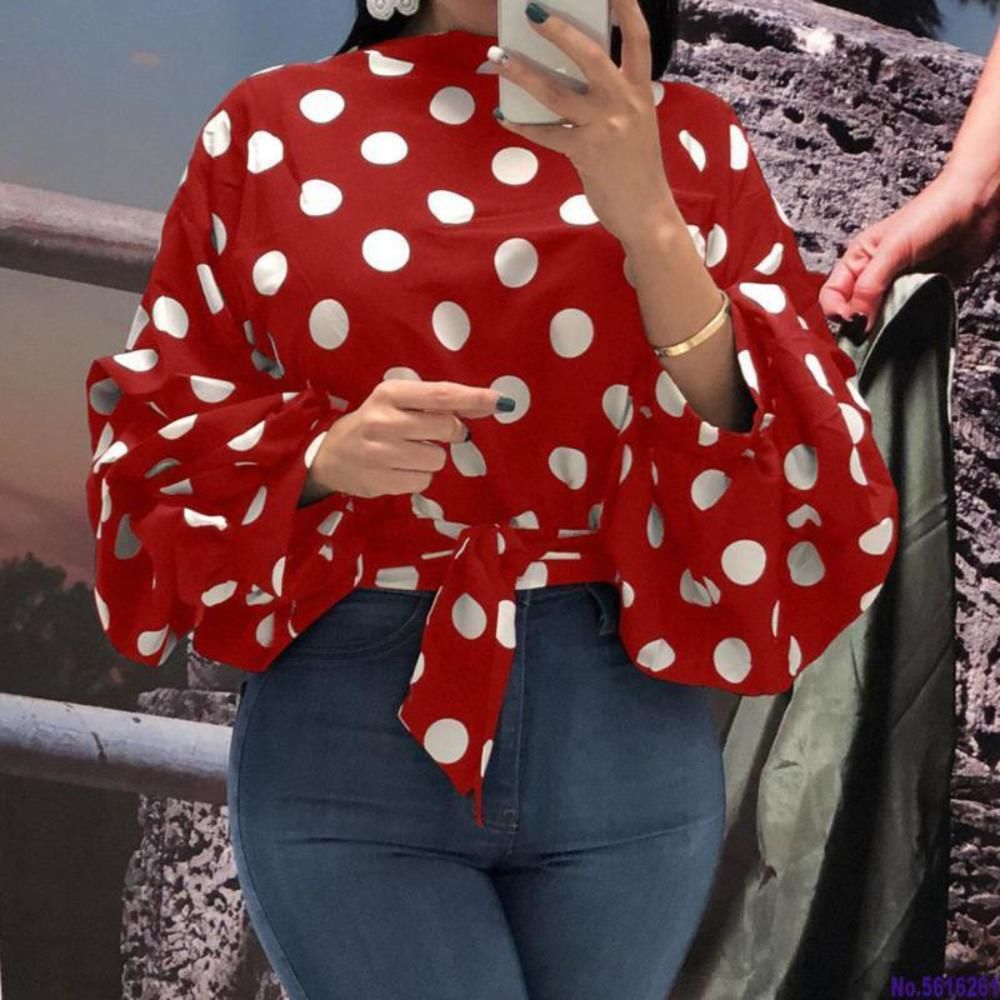 Compra Oficina De Verano Señoras Streewearwear Tallas Grandes Red Elegantes  Blusas Cortas Mujer Casual Larga Linterna Manga Polka Dots Femenino Cultivo  Top Mujeres SHI Barato | Entrega Rápida Y Calidad | Es.Dhgate