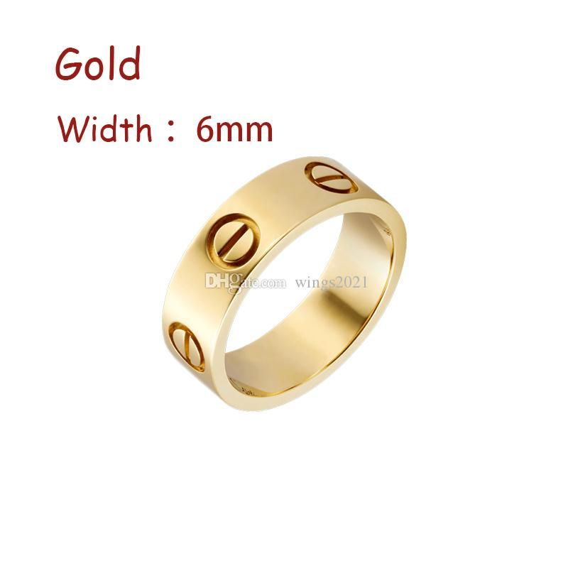 Gold (6mm) -Love anello