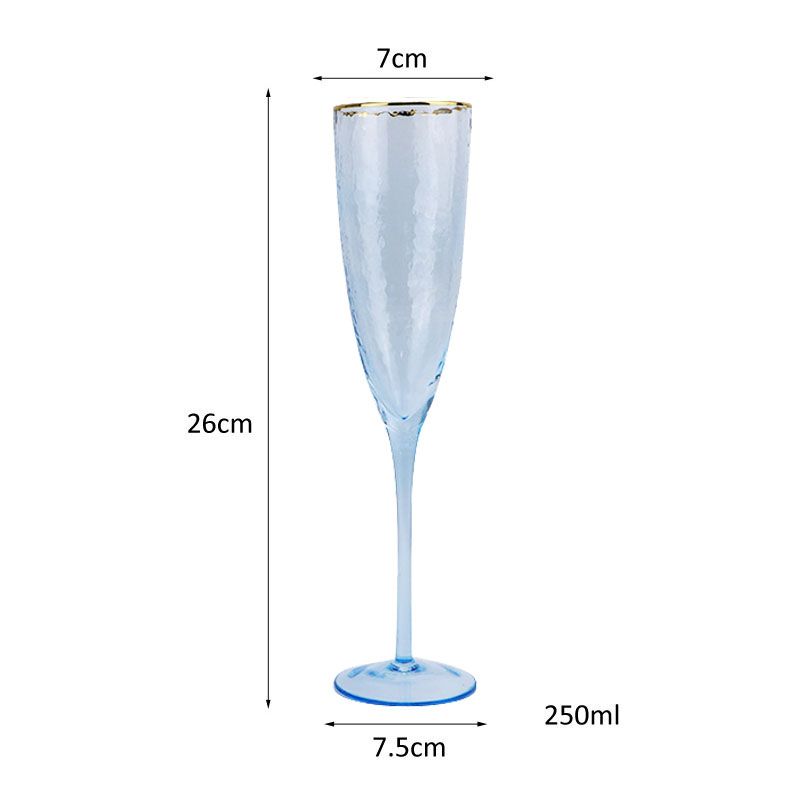 Champagne Flute - Smblue Gold Rim