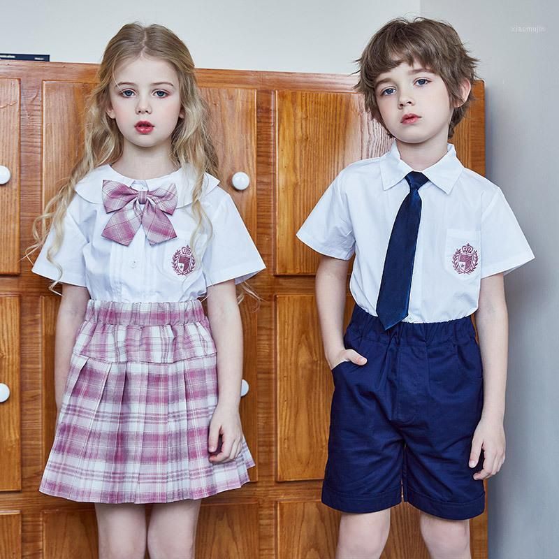 Clothing Sets Japanese Style School Uniform Summer Kids Clothes Jk Bow Tie Short Sleeve Top Fashion 21 From Xiaomujin 27 42 Dhgate Com