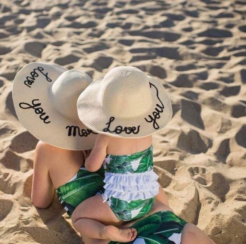 Mère Fille Soleil Chapeau Maman Fille 