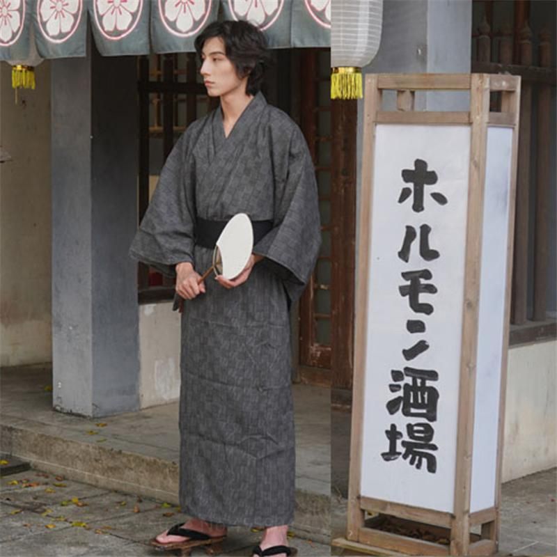 Acquistare Kimono Uomo Samurai Yukata Black Grigio Black Grigio Controllo  Robe Giapponese Stile Giapponese Casual Casual Simple Fashion Streetwear  Streetwear Homeware Abito Abbigliamento Etnico Economico | Consegna Veloce  E Qualità | It.Dhgate