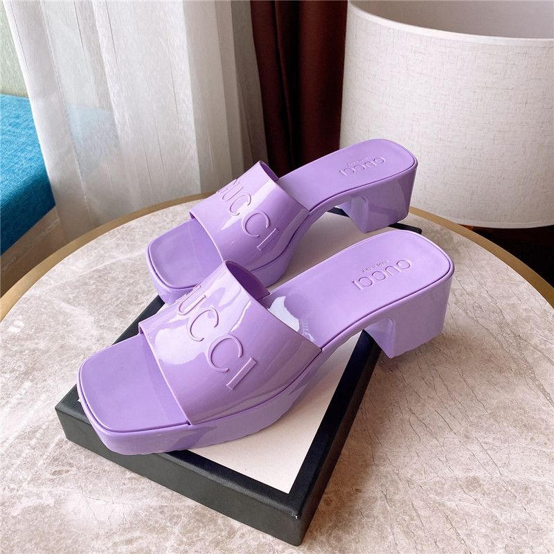GUCCI Slippers Dupe AAAAA Women Sandals Jelly 11 Boots Candy Colors