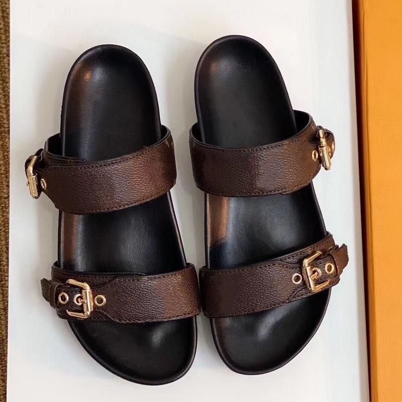 BOM DIA FLAT MULE 1A3R5M Cool Effortlessly Stylish Slides 2 Straps With  Adjusted Gold Buckles Women Summer Slippers From Maggielvxury, $53.92 |  DHgate.Com