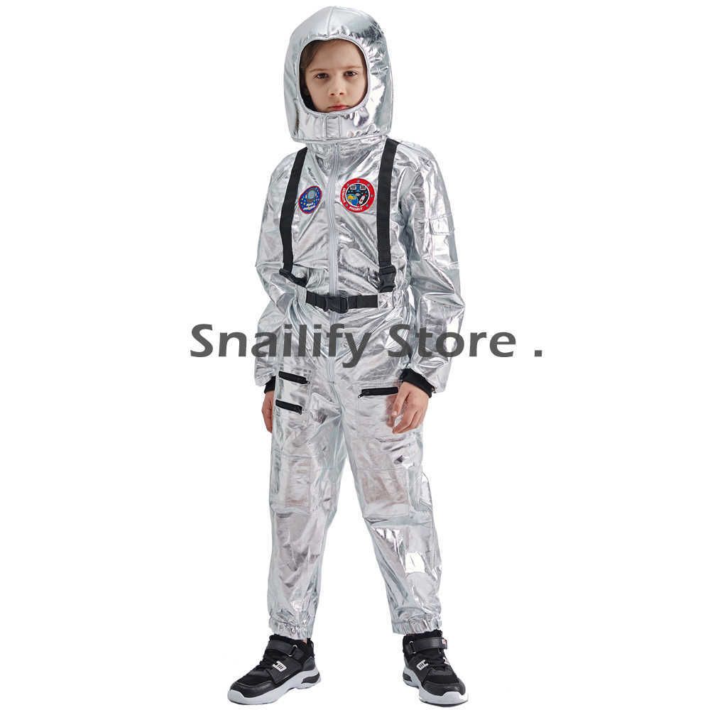 Snailify Silver Spaceman Jumpsuit Мальчики Астронавт Костюм Для Детей Хэллоуин Косплей Дети Пилотные Карнавальные Партии Необычное Платье Q0910 От 2 110 руб.