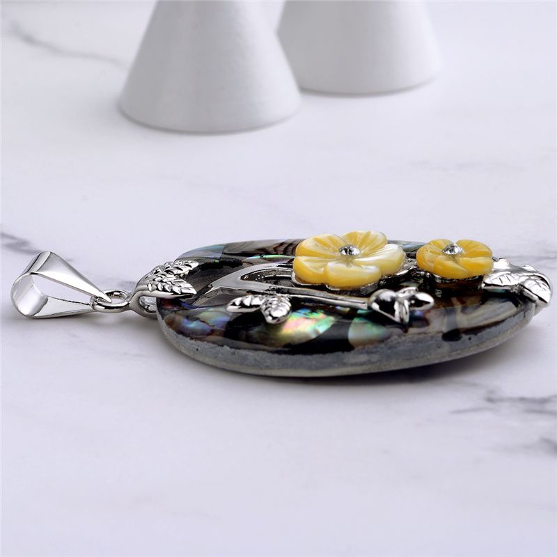Joyería Hopearl Flores Amarillo Flores Abolone Shells Colgante Mar Natural Paua Shell Ocean Beach Joyería 6 Joyería Hopearl Flores Amarillo Flores Abolone Shells Colgante Mar Natural Paua Shell Ocean Beach Joyería 6