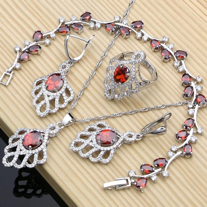 Conjunto De Joyas De Plata De Gema Rosa Y Pendientes Sexys, Conjunto De Joyas De Plata De Gema Rosa Y Pendientes Sexys,