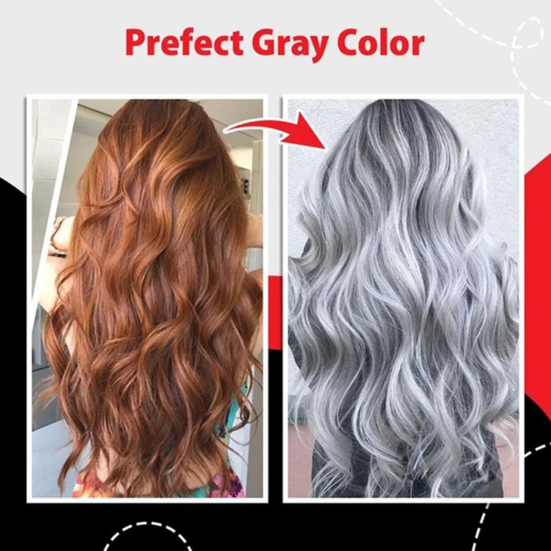 ELECOOL Smoky Gray Hair Color Dye Cream Punk Style Light Grey Silver Grandma Gray Hair Coloring ELECOOL Smoky Gray Hair Color Dye Cream Punk Style Light Grey Silver Grandma Gray Hair Coloring