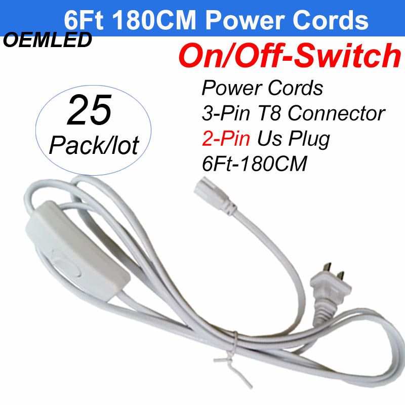2Pin 6Ft Power Cords With Switch