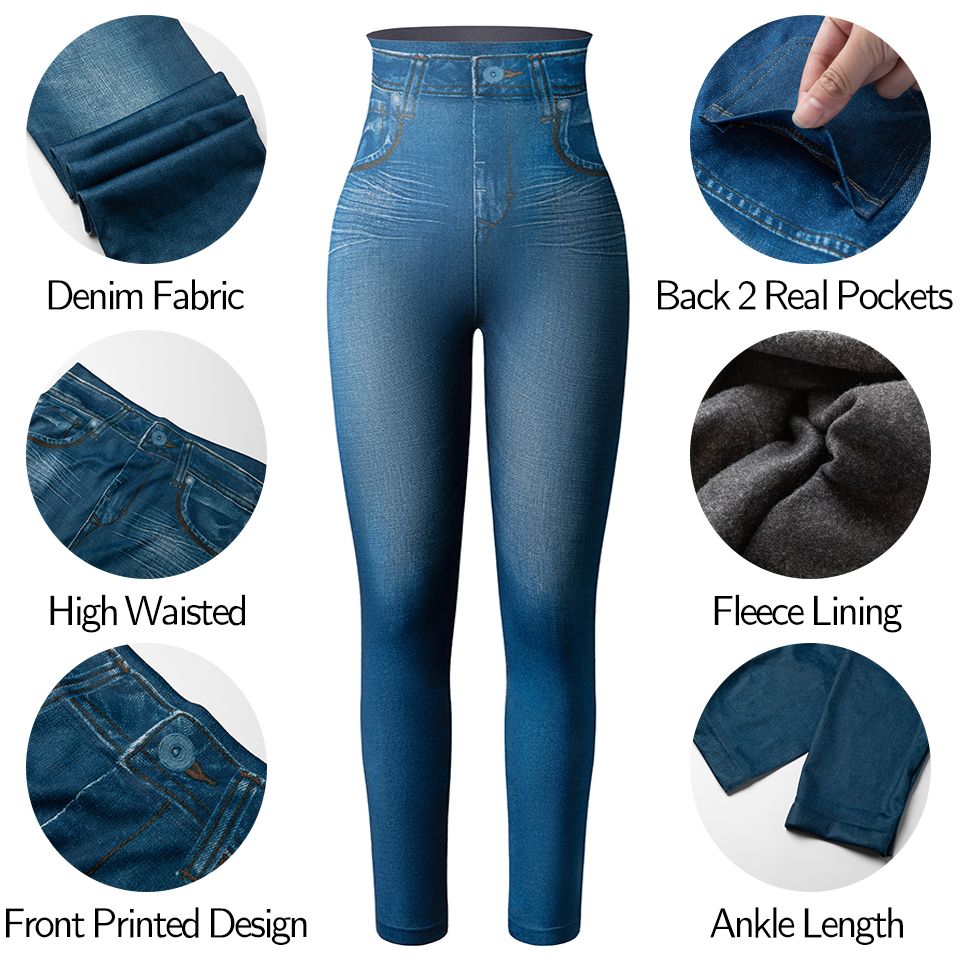 Jegging Jeans - Jeggings Térmicos - Efecto Push-Up Vaqueros - Azul Oscuro |  Vaqueros C\u0026A Mujer - Fotoluna