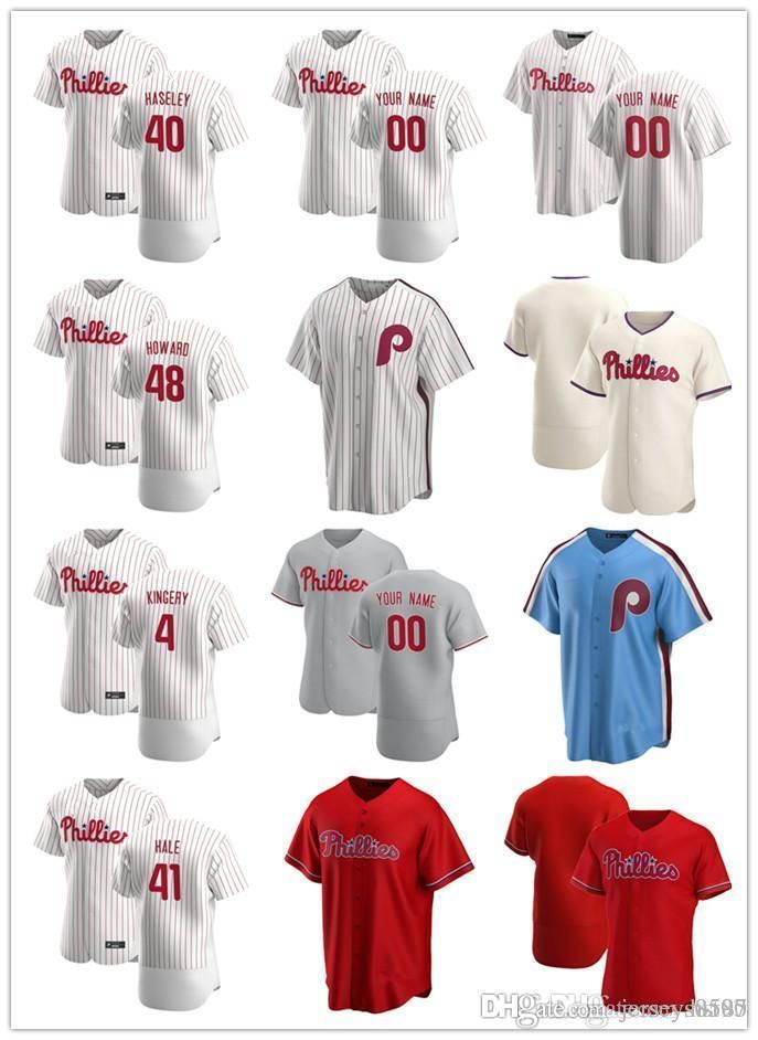 Compra Custom Jersey Mens Philadelphia Phillies 41 David Hale 40 Adam  Haseley 48 Spencer Howard 4 Scott Kingery Baseball Jerseys Barato | Entrega  Rápida Y Calidad | Es.Dhgate