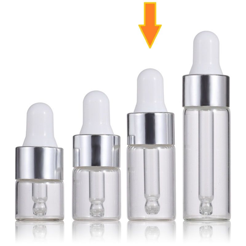 3ml bouteille transparente + casquette argentée