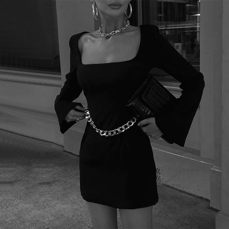 Compra Vestidos Casuales Ropa Gótica Cuello Cuadrado Vintage 2021 Sexy  Cadena Sin Espalda Mujeres Mini Elegantes Trajes Para Fall Vestidos De  Fiesta Barato | Entrega Rápida Y Calidad | Es.Dhgate