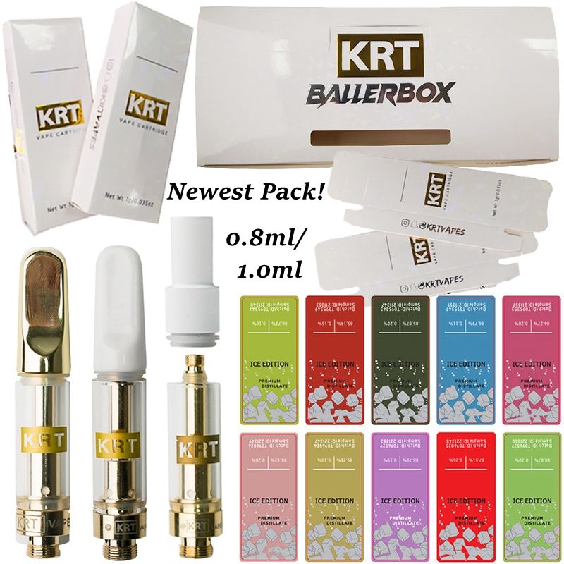 Bulk Order Krt Cart Vape Cartridges 510 Thread Atomizers Round Gold White Tip Glass Tank 1 0ml Oil Carts Thick Vapes Pen Dab Wax Ceramic Coil Vaporizer E Cigarette Empty From Ascycling 1 1