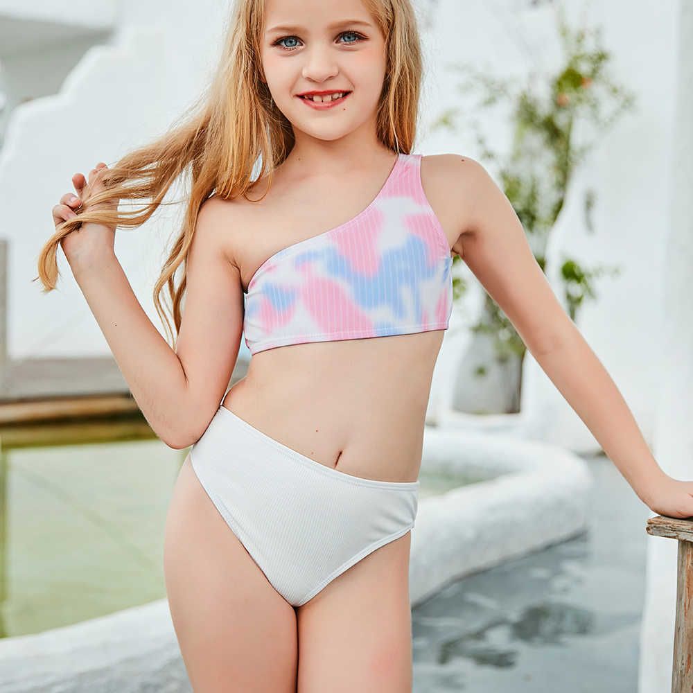 chrysant Reactor congestie Dames badkleding 2-14 jaar baby peuter kinderen badpak one-choeted bikini  set tie dye badpak beachwear kinderen voor meisjes
