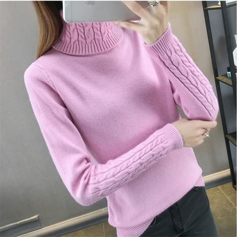 Suéter de manga larga cálido,jersey de invierno para mujer Rosa Suéter de manga larga cálido,jersey de invierno para mujer Rosa