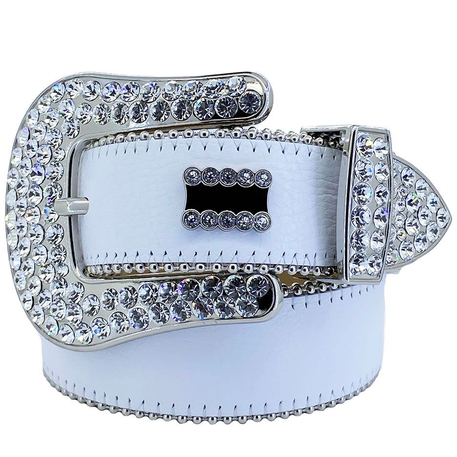 White with silver buckle