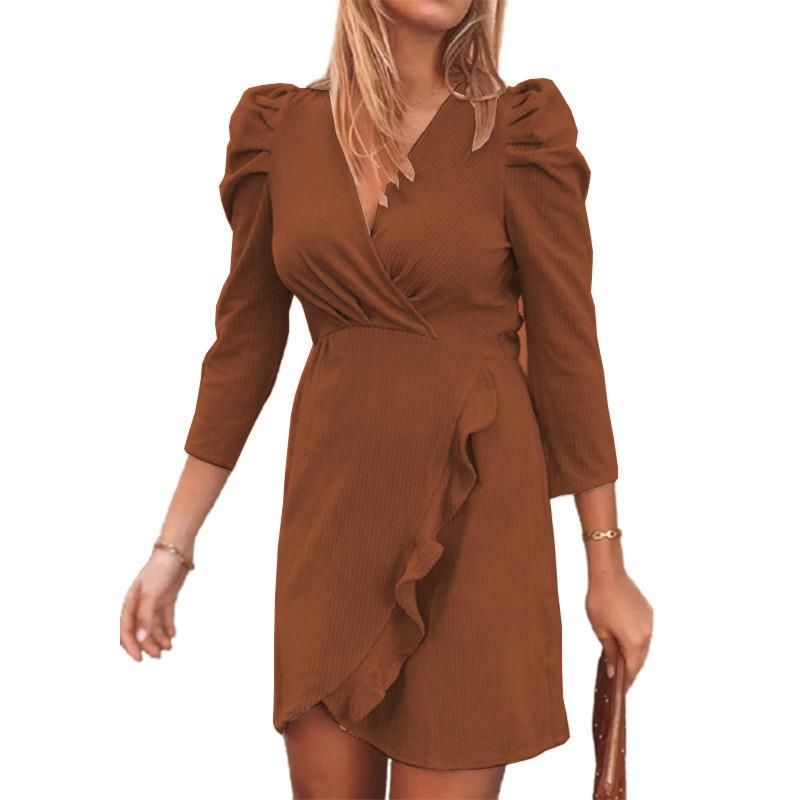 suspicaz cantidad de ventas marea Vestidos casuales Vestido con volantes 2021 Señoras elegantes para mujeres  Belleza urbana Tallas grandes Ropa de