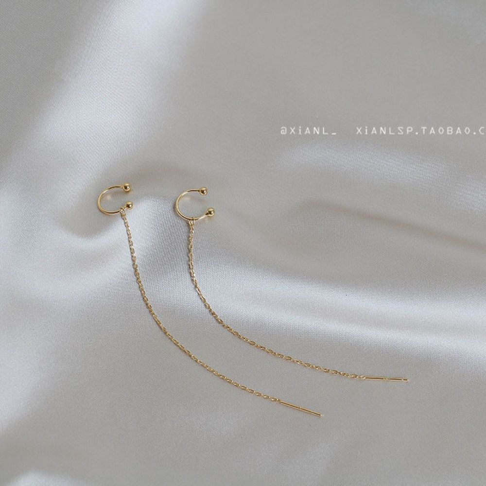S925 Ear Line Gold Pair