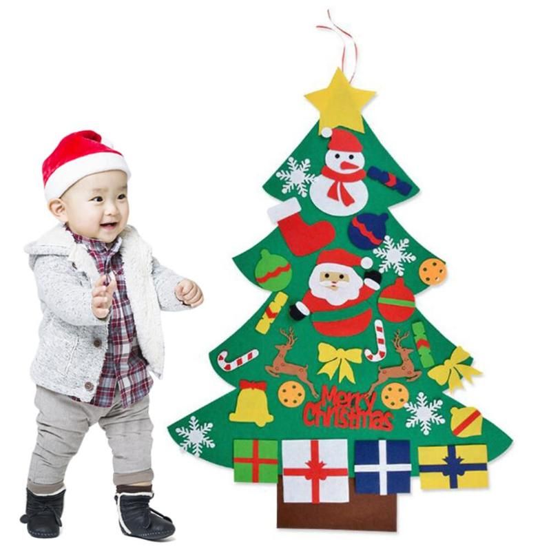 Decorações de Natal Atacado Árvore de feltro 3ft DIY com 26pcs enfeites para presentes para crianças Decorações de Natal Atacado Árvore de feltro 3ft DIY com 26pcs enfeites para presentes para crianças