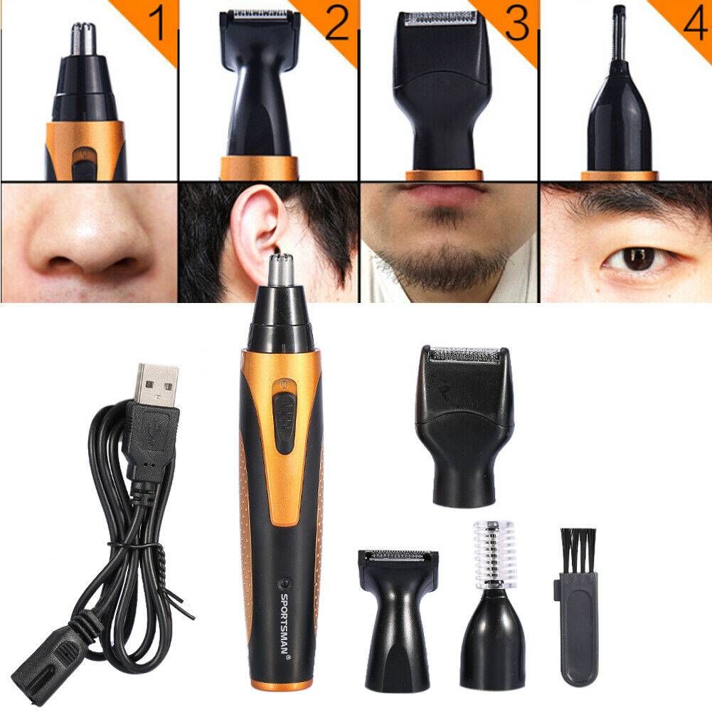 Profesyonel Saç USB Şarj Kaş Kulak Burun Giyotin Elektrikli Tıraş Makinesi Razor Kiti
