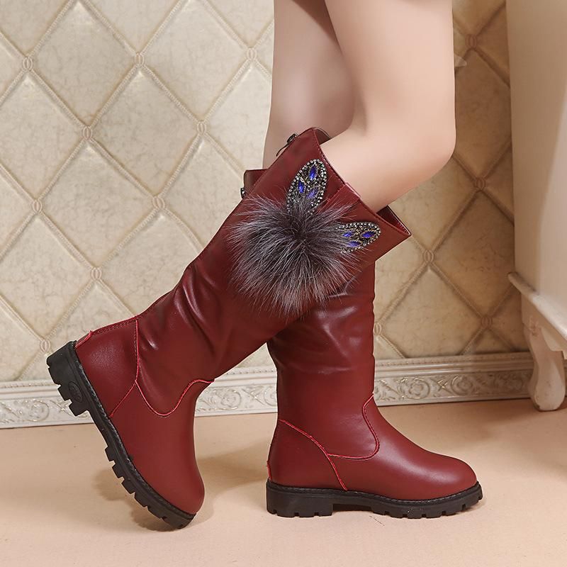 Compra Botas De Niña Moda Otoño Invierno Princesa Rodilla High P De Cuero  Piel Piel Nieve Cálida Nieve Para Niñas Adolescentes Barato | Entrega  Rápida Y Calidad | Es.Dhgate