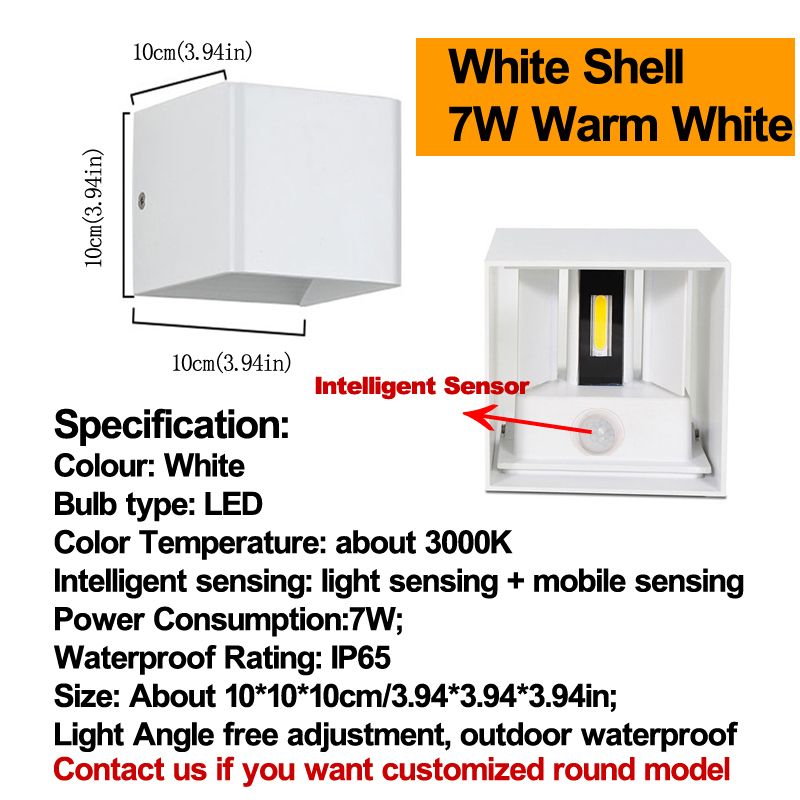 Sensor inteligente branco branco branco 7w