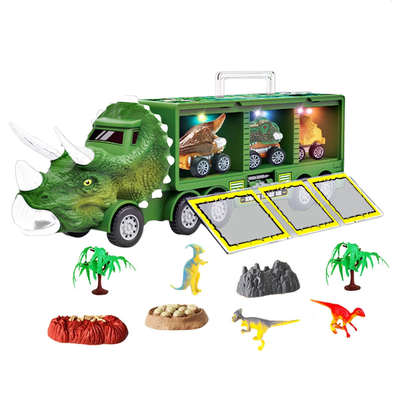 Popular Dinosaurio Transporte Truck Camión Pull Back Back Dino Car Vehículos Contenedor Almacenamiento Modelo Iluminación Música Popular Dinosaurio Transporte Truck Camión Pull Back Back Dino Car Vehículos Contenedor Almacenamiento Modelo Iluminación Música