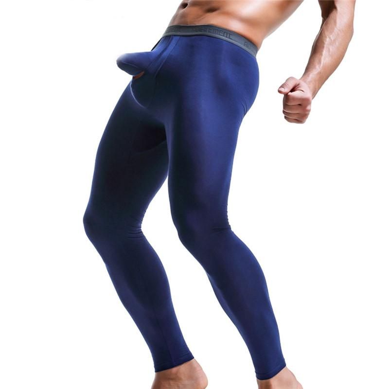 Mens Pants Sexy Casual Slim Pouch 