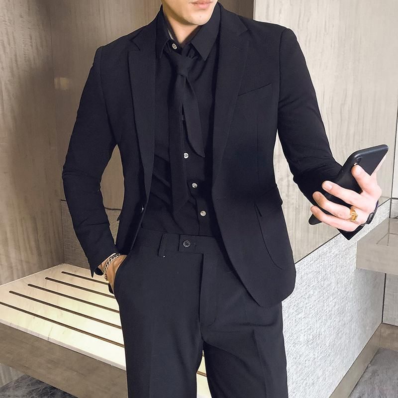 Compre Trajes Para Hombres Blazers Pedazo Tres Hombres 2021 Rosa Negro  Vestido Gris Boda Trajes Sociales Trajes Formales Hombre Hombre De Negocios  Fumar Homme Mariage A 68,69 € Del Gaoshangs | Es.Dhgate.Com