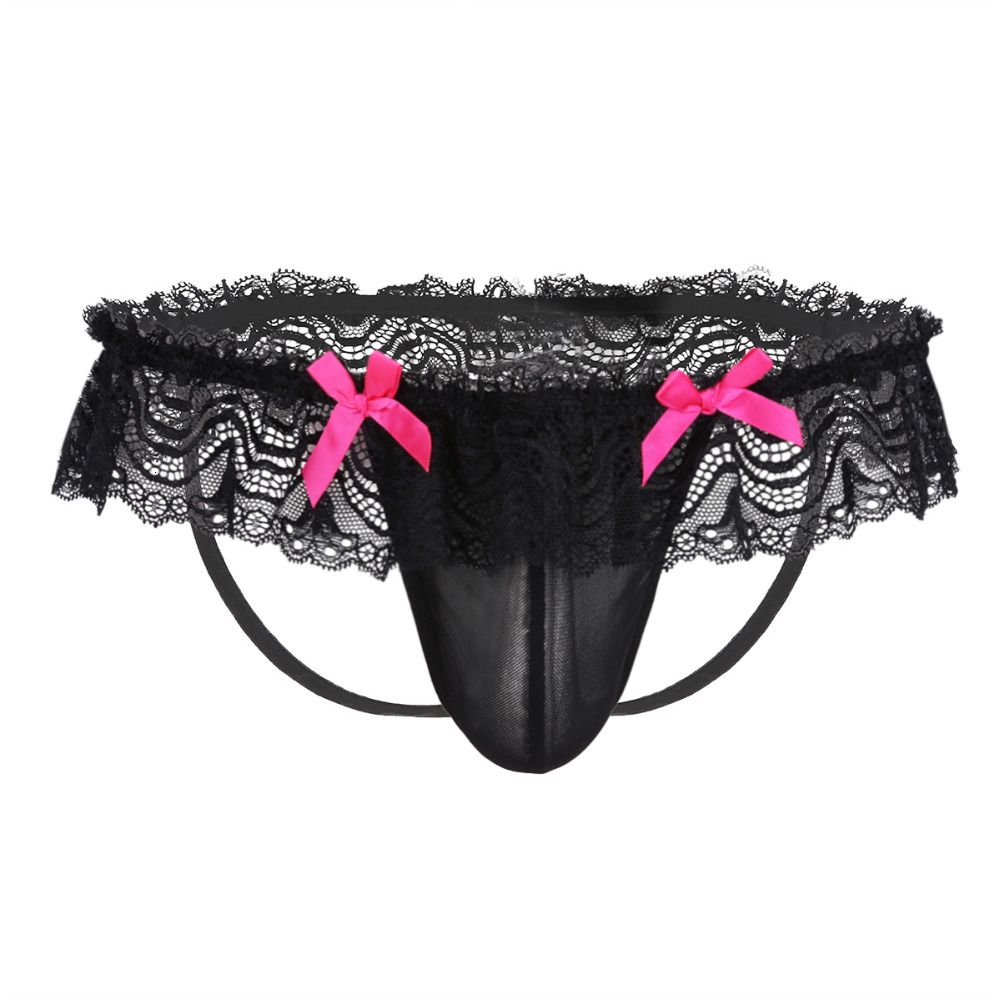 Compra Hombre Lencería Gay Bragas Ver A Través De La Malla Encaje Mariquita  Tonte Bowknot Abierta Culo Jockstraps Bikini Breams Ropa Interior  Calzoncillos Barato | Entrega Rápida Y Calidad | Es.Dhgate