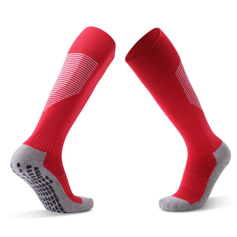 chaussettes de football sportives ￠ rayures rouges