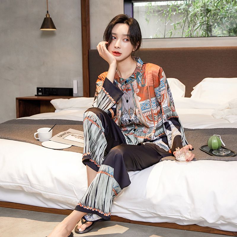 Compra Pijamas Para Mujer Set Set Bohemian Style Chinese Folk Print Ropa De  Dormir Pequeño Cuello Seda Como Ocio Hogar Ropa Nightwear Barato | Entrega  Rápida Y Calidad | Es.Dhgate