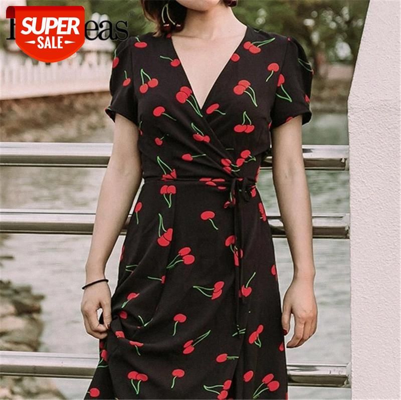 Vestidos Mujer Verano Sin Mangas Cintura Estampado Cherry Vestido Vestidos Mujer Verano Sin Mangas Cintura Estampado Cherry Vestido