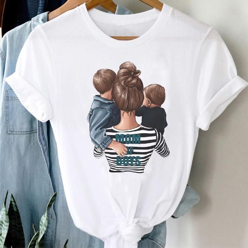 Compra Camiseta De Regalo Del Día De La Madre Mujeres A Rayas Mamá Linda  Mamá Crown Mamá Moda Moda Ropa Gráfica Tshirt Top Lady Impreso Femenino Tee  Barato | Entrega Rápida Y