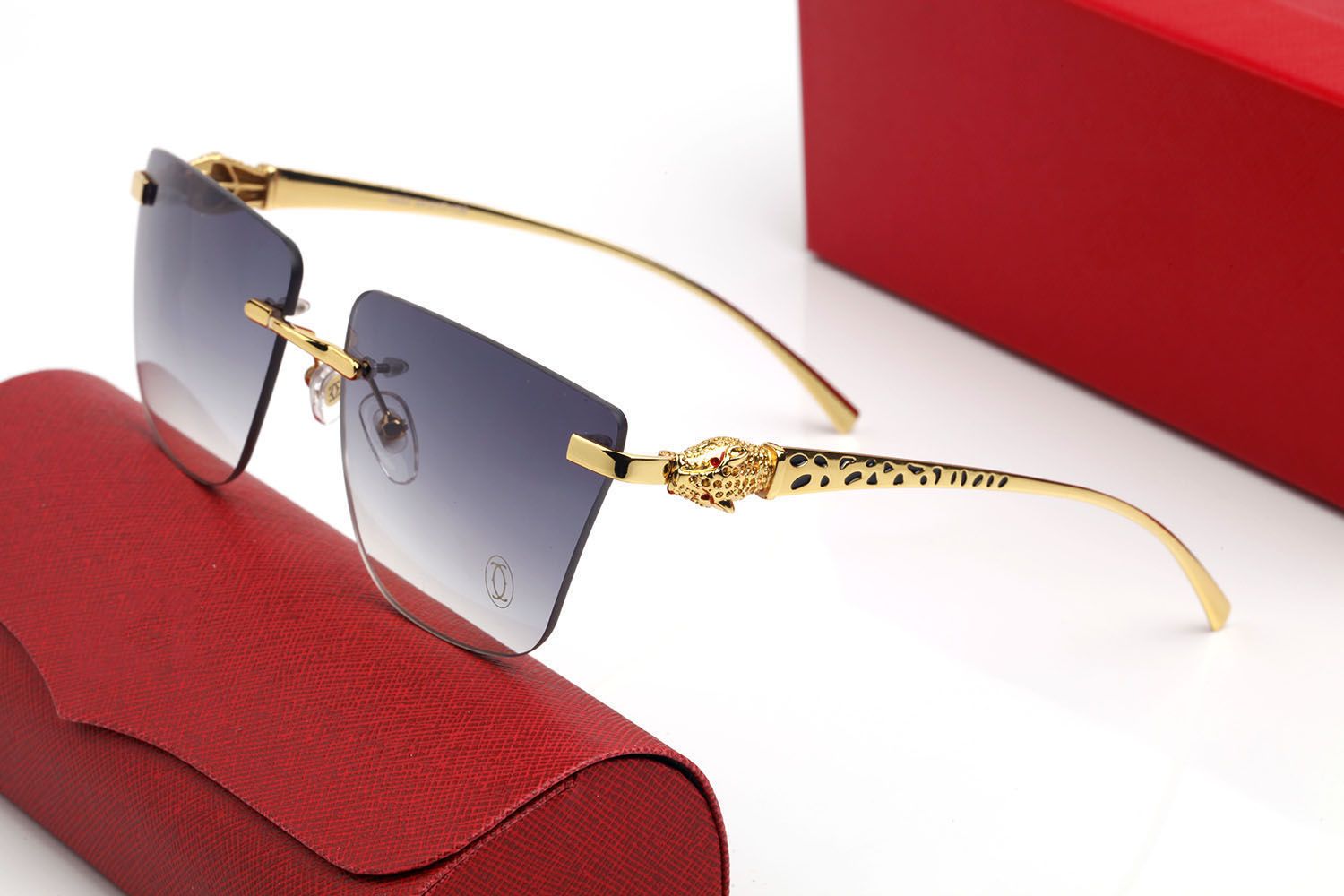 Acquistare Occhiali Da Sole Leopardo Occhiali Di Lusso Occhiali Da Uomo Da  Uomo Donne Occhiali Da Vista Telaio Rettangolare Lente In Metallo Oro  Argento Ghepardo Decorazione Business Casual Con Caso Gafas De